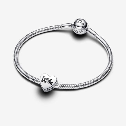 Team Mom Football Heart Charm