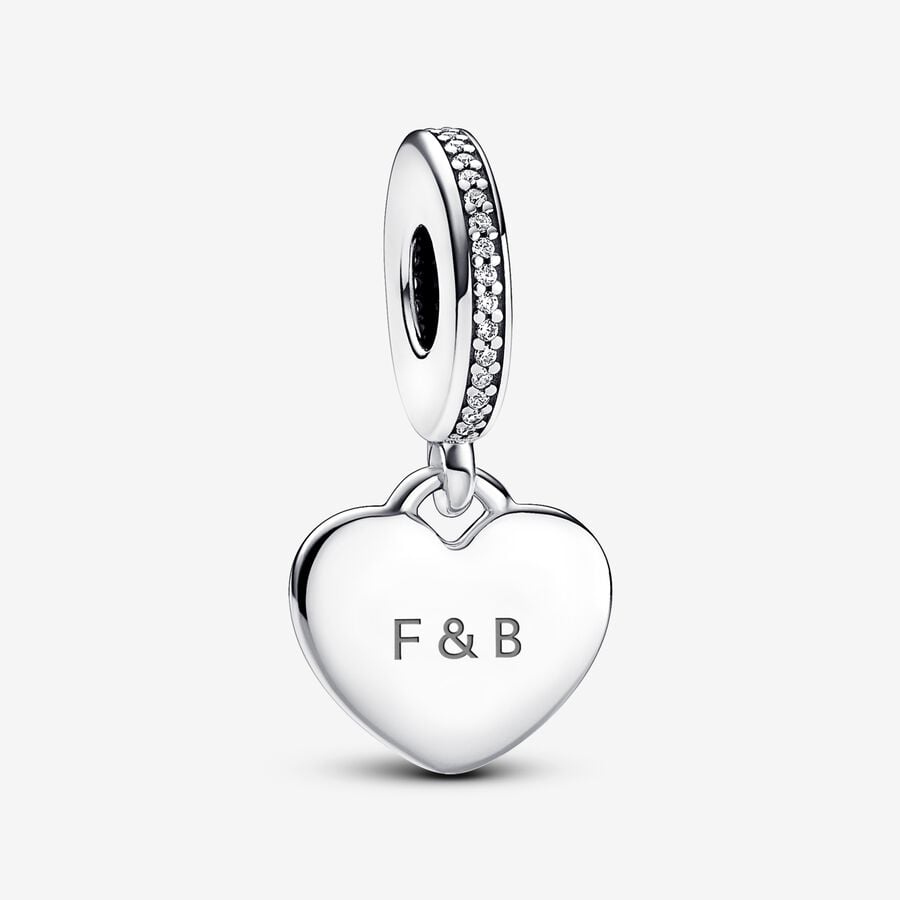 Engravable Heart Tag Dangle Charm