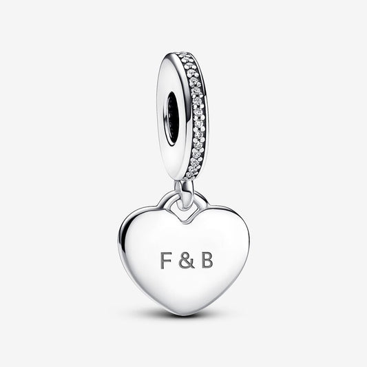 Engravable Heart Tag Dangle Charm
