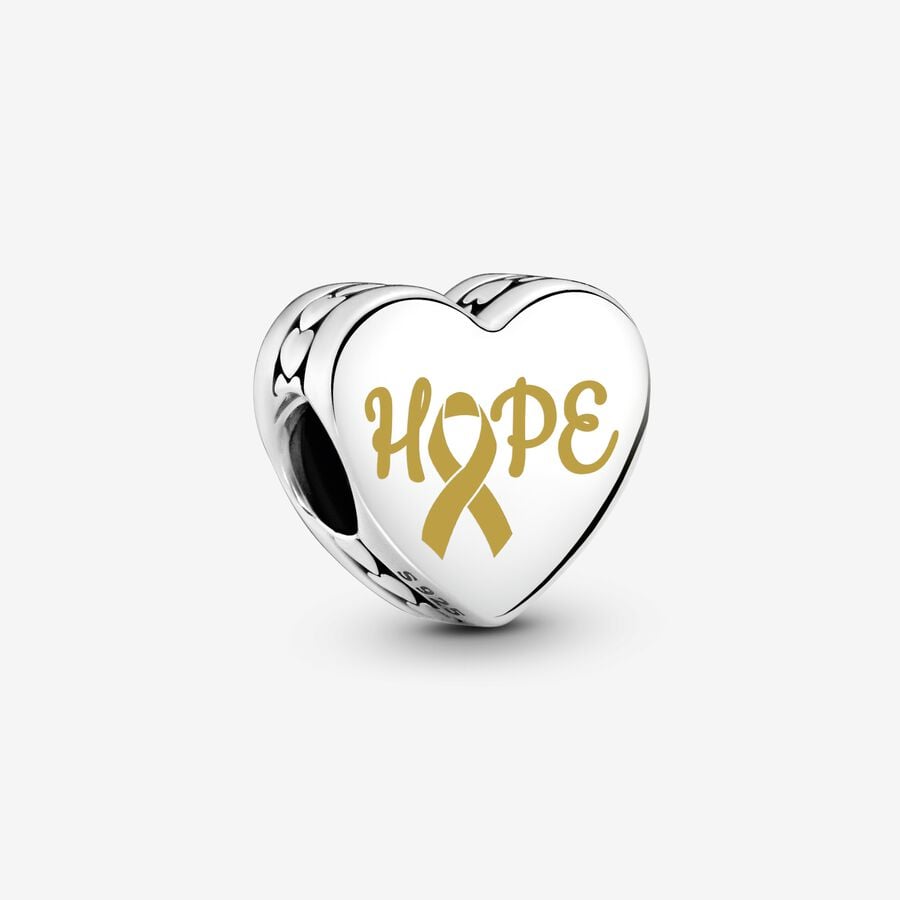 Gold Ribbon Hope Charm