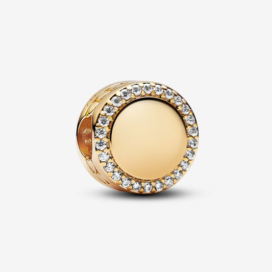 Engravable Gold Button Charm