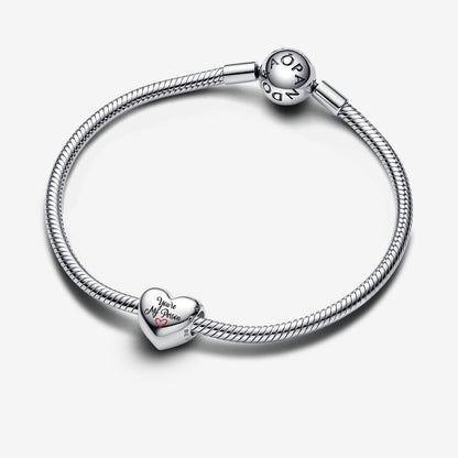 Soulmate Engraved Heart Silver Charm