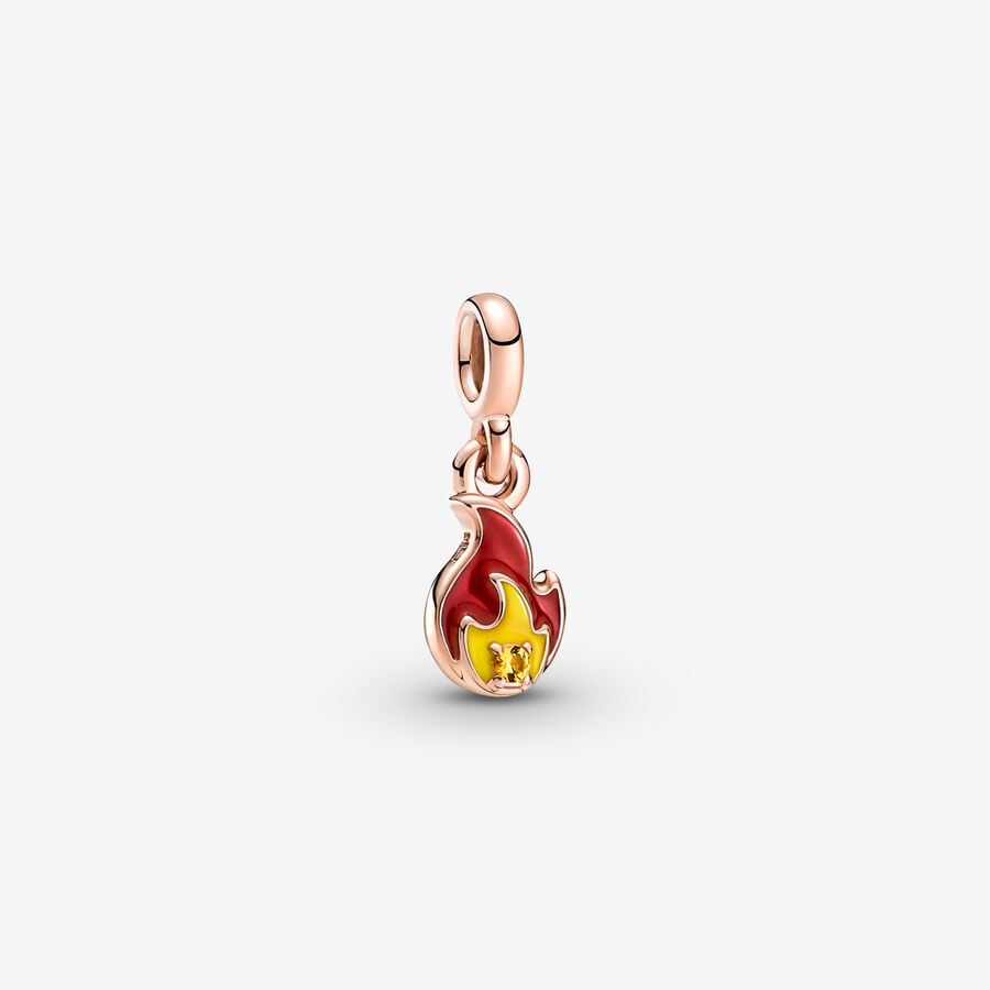 Burning Flame Mini Dangle Charm