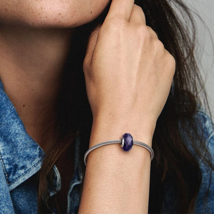 Faceted Blue Murano Glass Charm