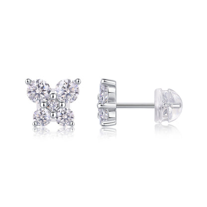 Fashionable Butterfly Moissanite Earrings for Women