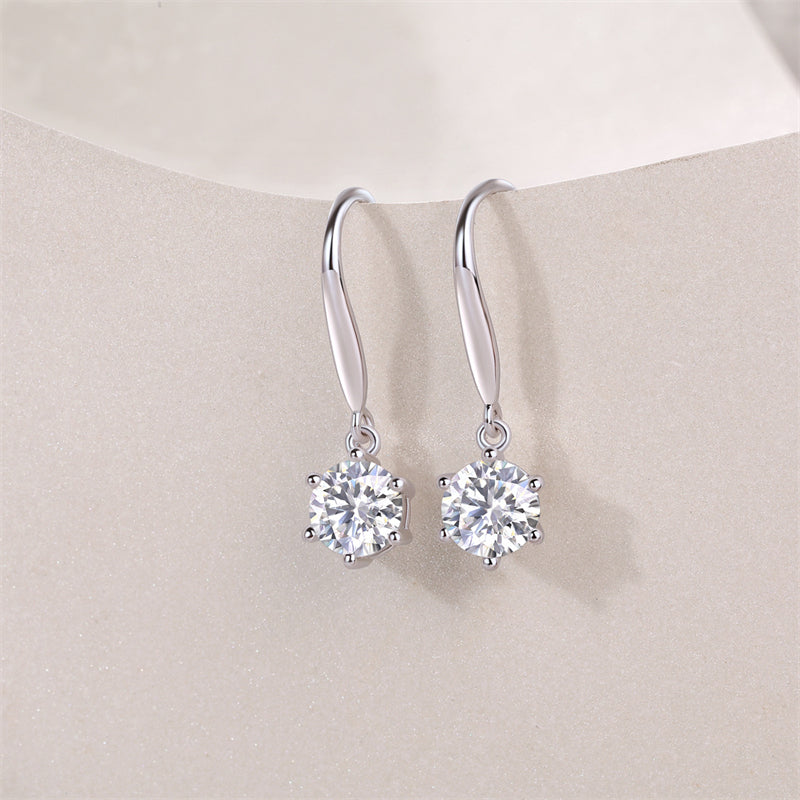 Fashionable Hexagon Moissanite Earrings for Women