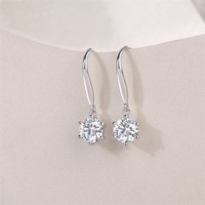 Fashionable Hexagon Moissanite Earrings for Women