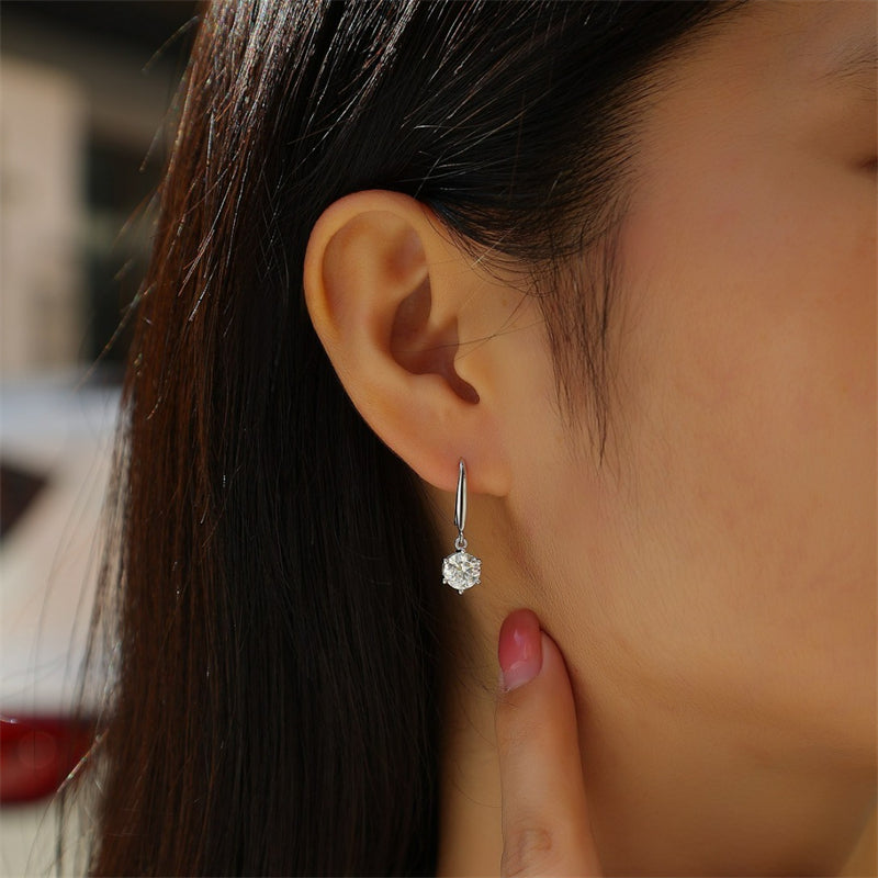 Fashionable Hexagon Moissanite Earrings for Women