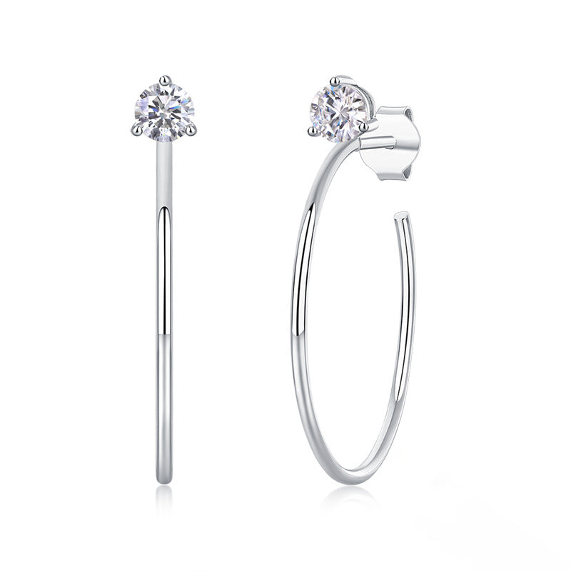 Fashionable Moissanite Hoop Earrings for Women
