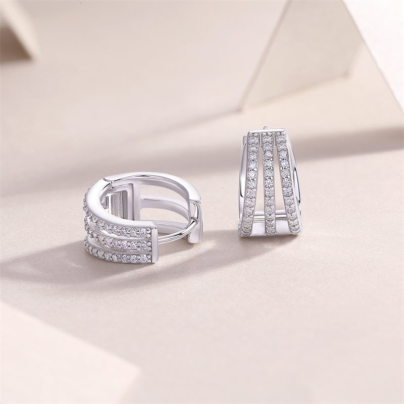 Fashionable Round Moissanite Earrings for Women