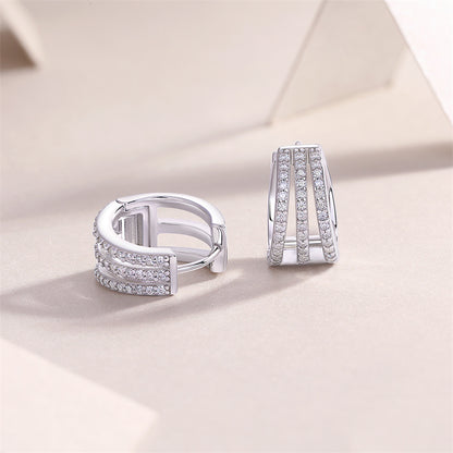 Fashionable Round Moissanite Earrings for Women
