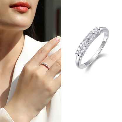 Feminine Geometric Moissanite Band for Everyday Elegance