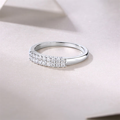 Feminine Geometric Moissanite Band for Everyday Elegance
