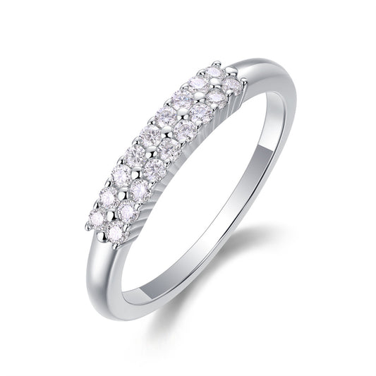 Feminine Geometric Moissanite Band for Everyday Elegance