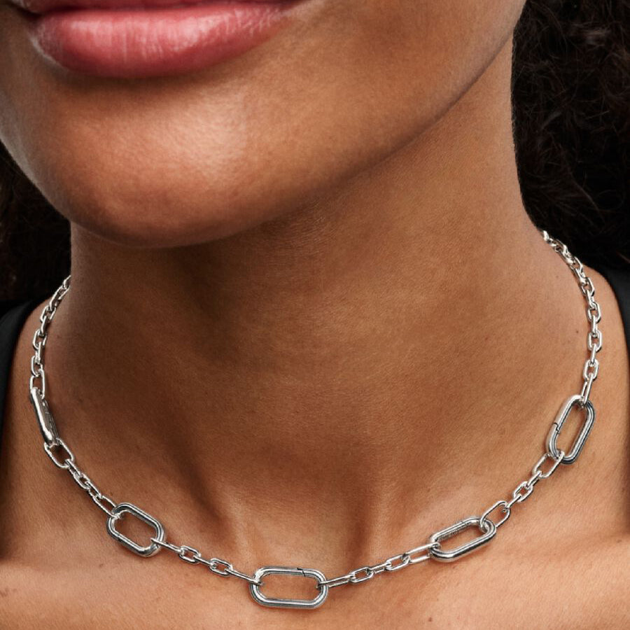 Sterling Silver Five Links Chain Necklace
