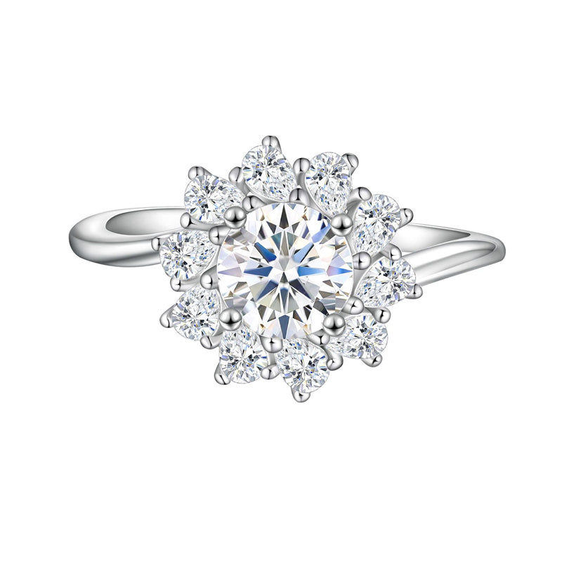 Floral 925 Sterling Silver Ring - Elegant Rose & Blossom Wedding Band for Women