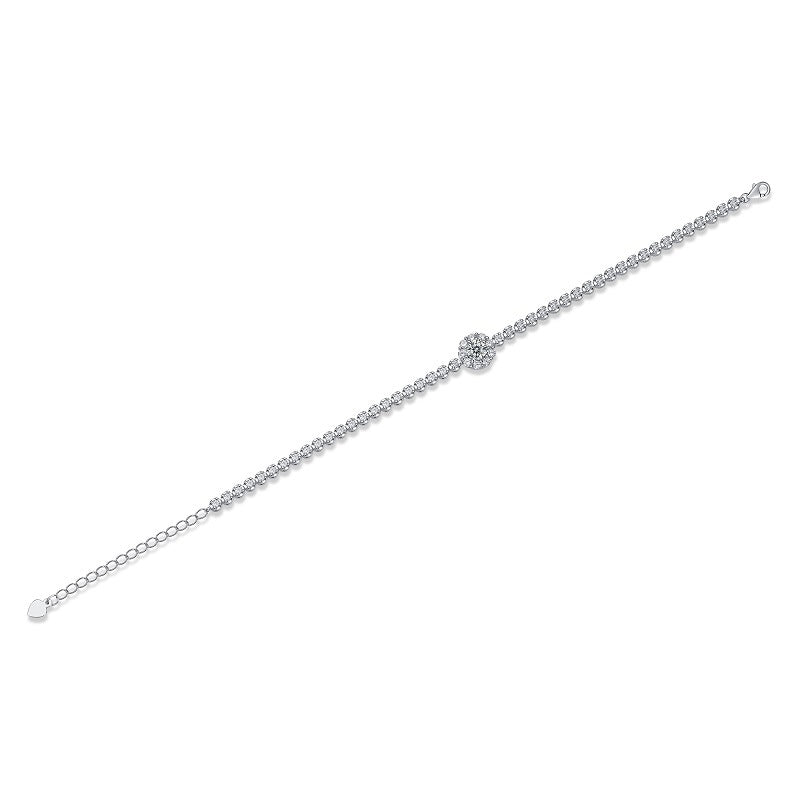Floral Geometric Bracelet with Moissanite