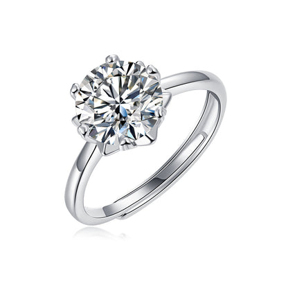 Floral Geometric Ring with Moissanite