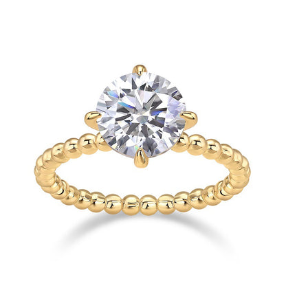 Four-Prong Geometric Diamond Ring for Women