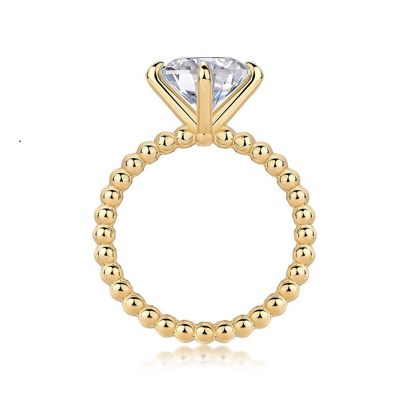Four-Prong Geometric Diamond Ring for Women