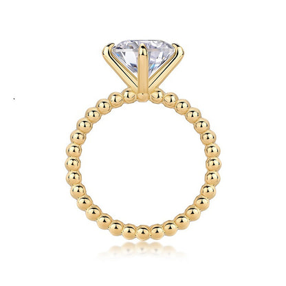 Four-Prong Geometric Diamond Ring for Women