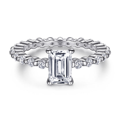 Full Eternity Square Zircon Ring - 925 Sterling Silver Statement Index Finger Jewelry