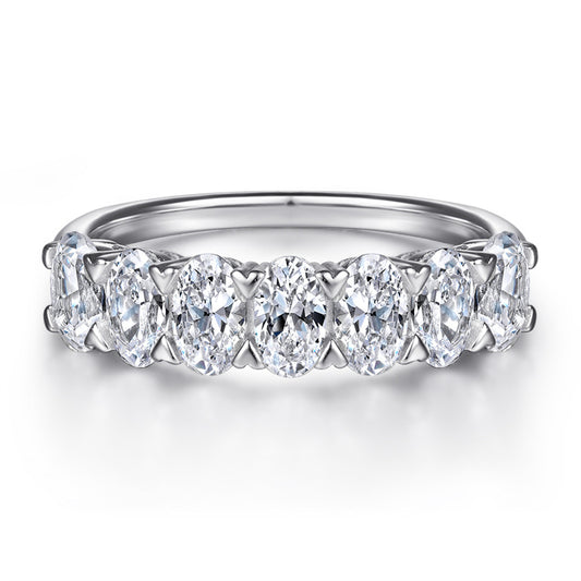 Full Pavé Zirconia 925 Silver Ring - Instagram-Worthy Minimalist Band