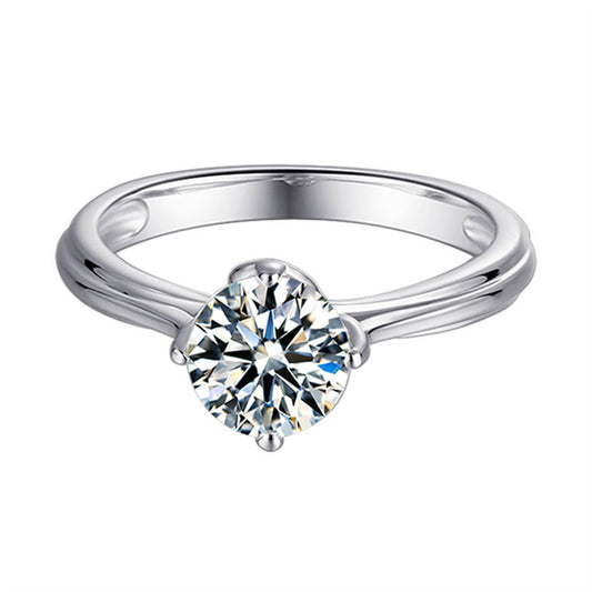 GRA Certified D Color Moissanite Ring - 925 Sterling Silver Minimalist Solitaire Jewelry