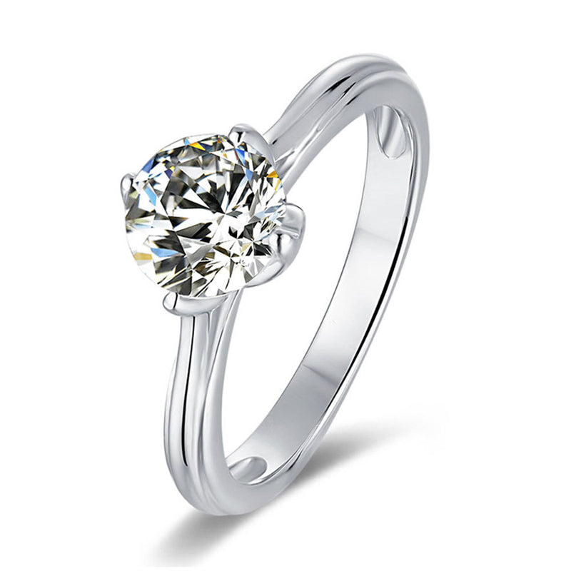 GRA Certified D Color Moissanite Ring - 925 Sterling Silver Minimalist Solitaire Jewelry