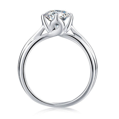 GRA Certified D Color Moissanite Ring - 925 Sterling Silver Minimalist Solitaire Jewelry