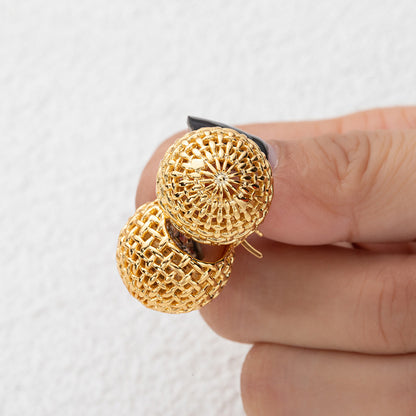Geometric 18K Gold Plated Stud Earrings - Sweet & Edgy Style for Women