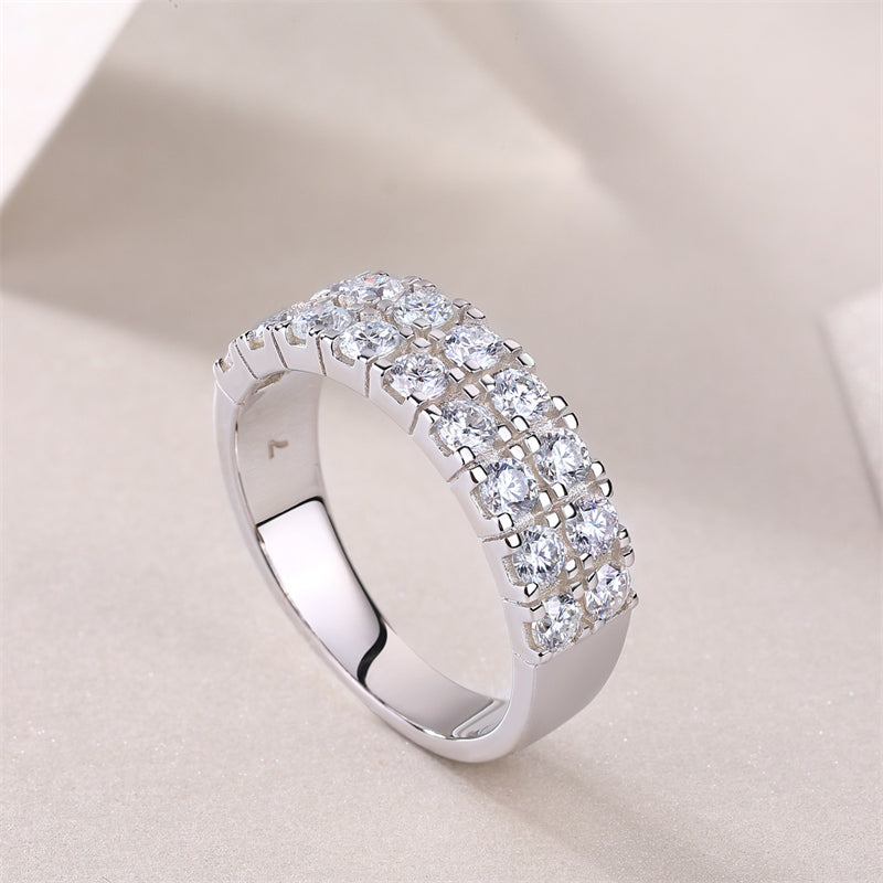 Geometric Circle Diamond Ring for Women