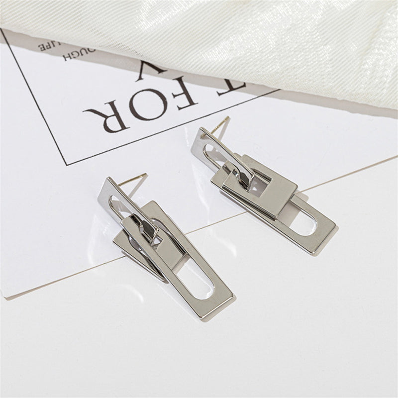 Geometric Circle Earrings - Thick White K Gold/Genuine Gold/White Gold Plated Copper in Multiple Sizes