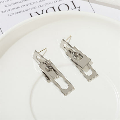 Geometric Circle Earrings - Thick White K Gold/Genuine Gold/White Gold Plated Copper in Multiple Sizes