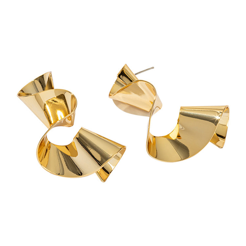 Geometric Circle Hoop Earrings in Gold - 4cm Ins Style Statement Jewelry