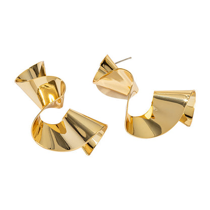 Geometric Circle Hoop Earrings in Gold - 4cm Ins Style Statement Jewelry