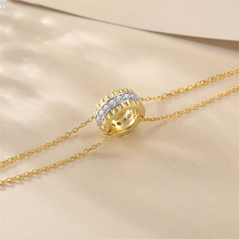 Geometric Gold-Plated 925 Silver Bracelet with Zirconia Stones