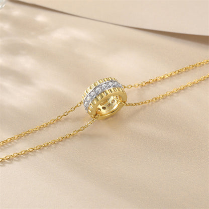 Geometric Gold-Plated 925 Silver Bracelet with Zirconia Stones