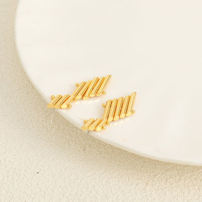 Geometric Gold-Plated Statement Drop Earrings with Circular and Square Motifs