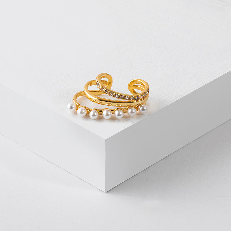 Geometric Gold Plated Ear Cuff & Cartilage Clips -  Circle Design Ear Climbers for Women