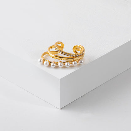 Geometric Gold Plated Ear Cuff & Cartilage Clips -  Circle Design Ear Climbers for Women