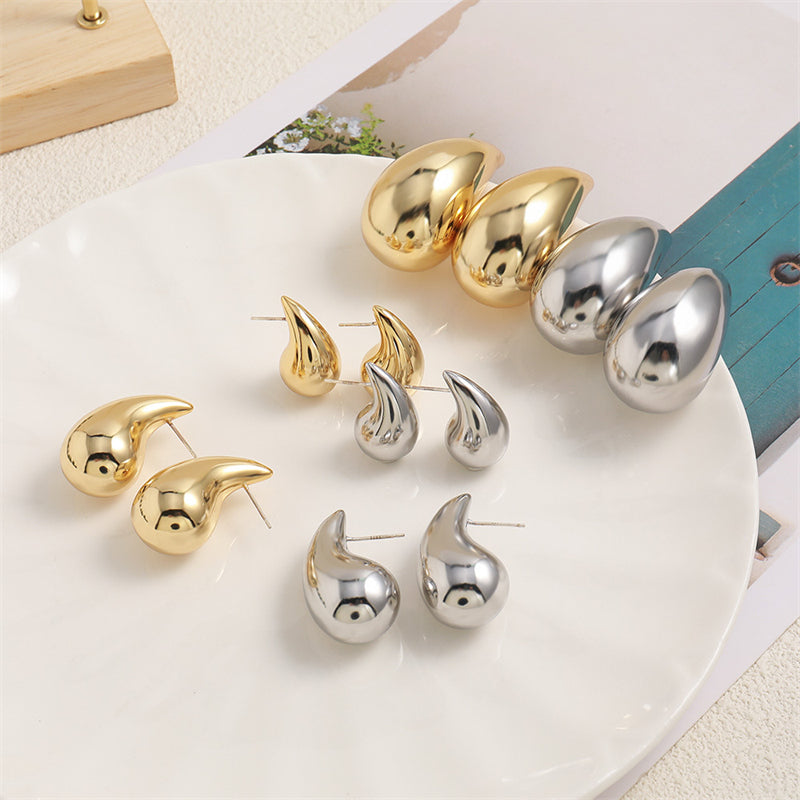 Geometric Gold & Silver Plated Stud Earrings for Women - Large Medium Small Sizes | Minimalist Everyday Jewelry
