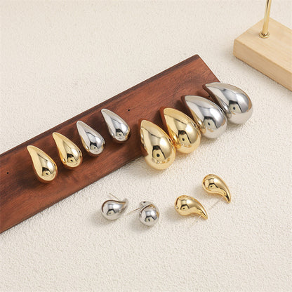 Geometric Gold & Silver Plated Stud Earrings for Women - Large Medium Small Sizes | Minimalist Everyday Jewelry