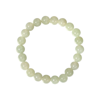 Geometric Jade Bead Bracelet925 Silver Unisex Chinese Style