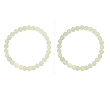 Geometric Jade Bead Bracelet925 Silver Unisex Chinese Style