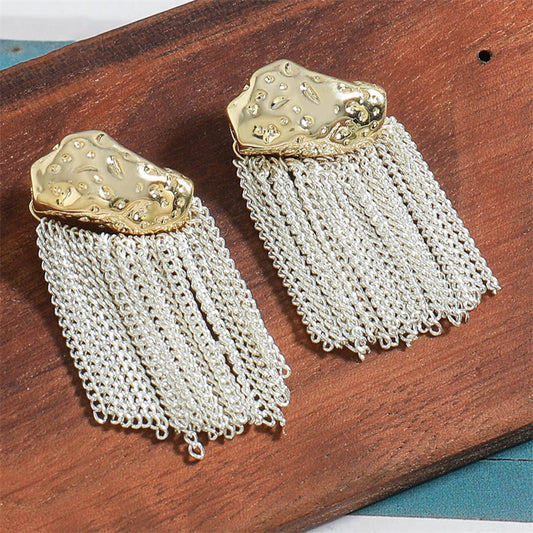 Geometric Open Hoop Earrings in Genuine Gold Plating