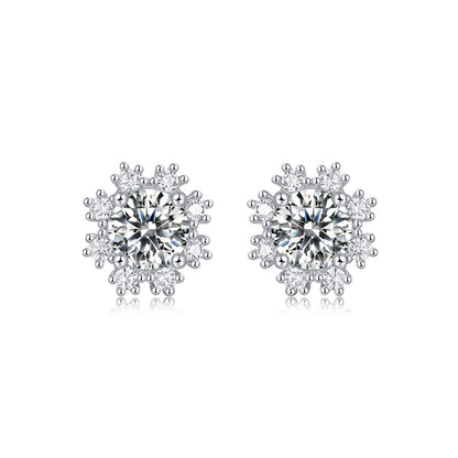 Geometric Snowflake Diamond Earrings for Women