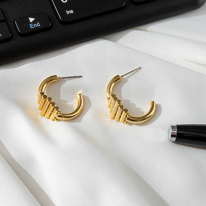 Geometric Square Stud Earrings in 925 Silver & 18K Gold Plating - Sweet & Edgy Rivet Design for Women