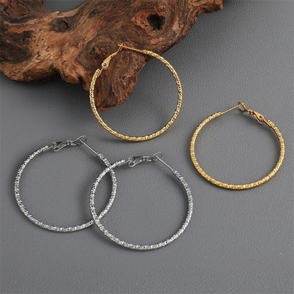 Geometric Stainless Steel Circular Drop Earrings in Gold/Silver - Bold Modern Dangling Earrings for Women
