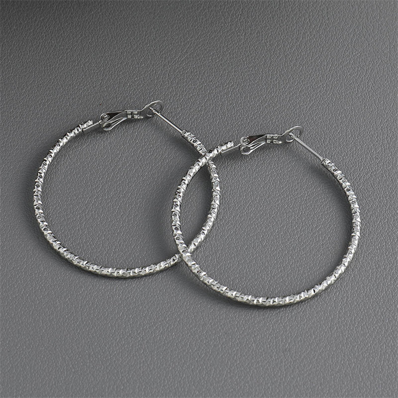 Geometric Stainless Steel Circular Drop Earrings in Gold/Silver - Bold Modern Dangling Earrings for Women